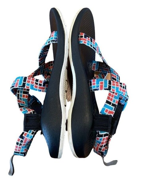Chaco Girl orUnisex Z/1 Ecotread Sports Water Sandal Wide Strap SZ 4 Blue Orange - Picture 7 of 10